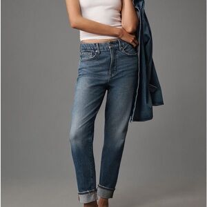 good american weekender high-rise relaxed cuff jeans
